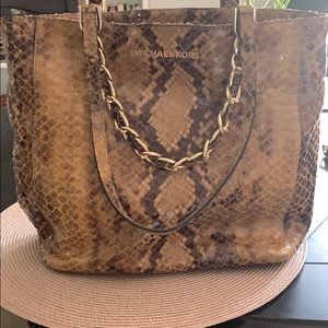 Michael Kors leather python shoulder bag